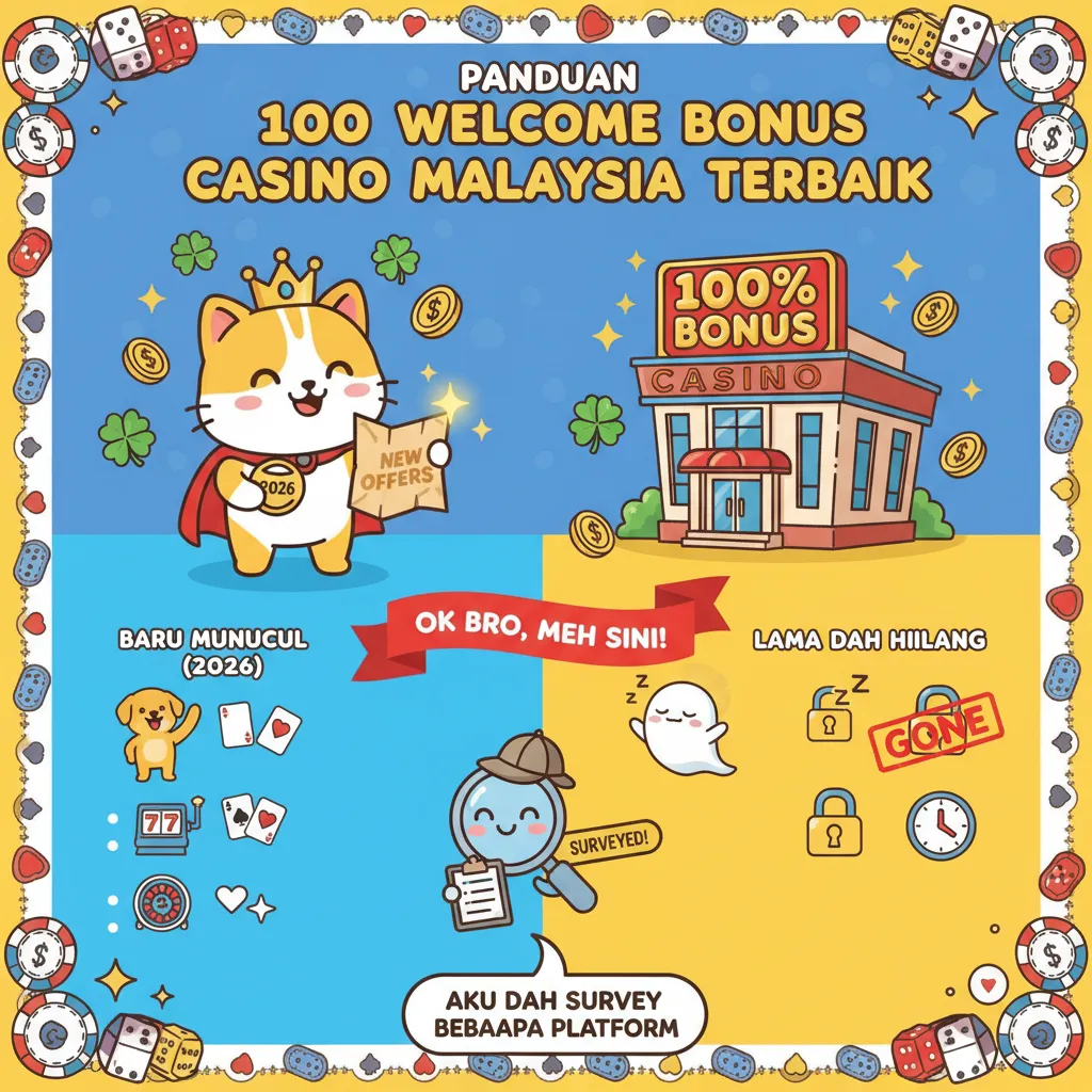 Panduan 100 Welcome Bonus Casino Malaysia Terbaik